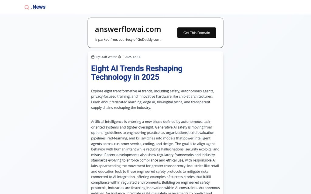 The answerflowai.com website