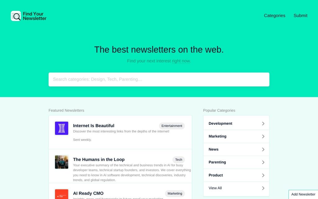 The findnewsletters.com website