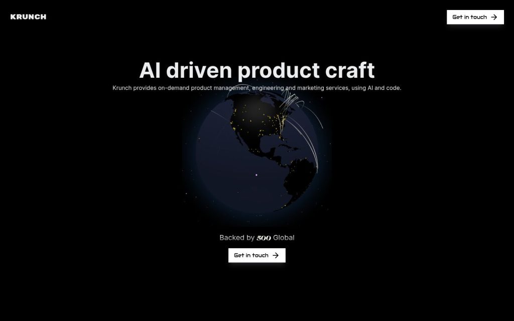 The krunchdata.io website