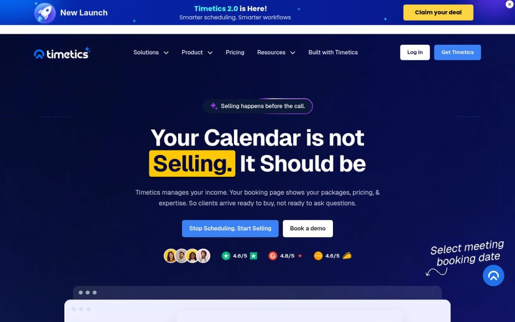 The timetics.ai website