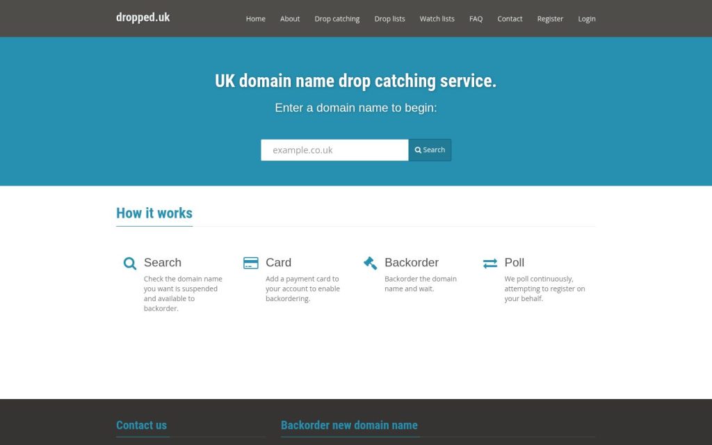 The dropped.uk website