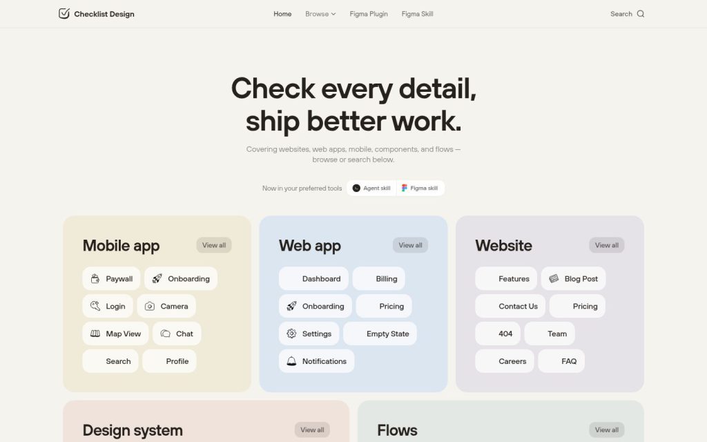 The checklist.design website