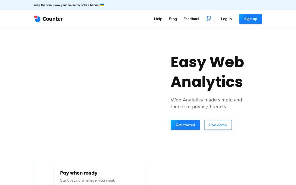 The counter.dev website