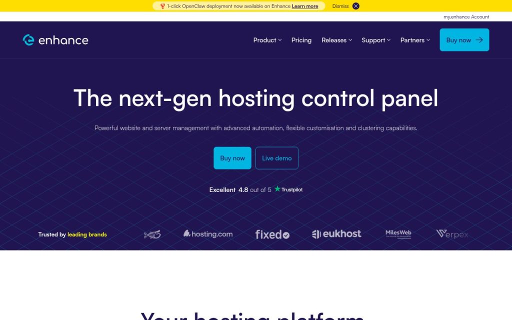 The enhance.com website