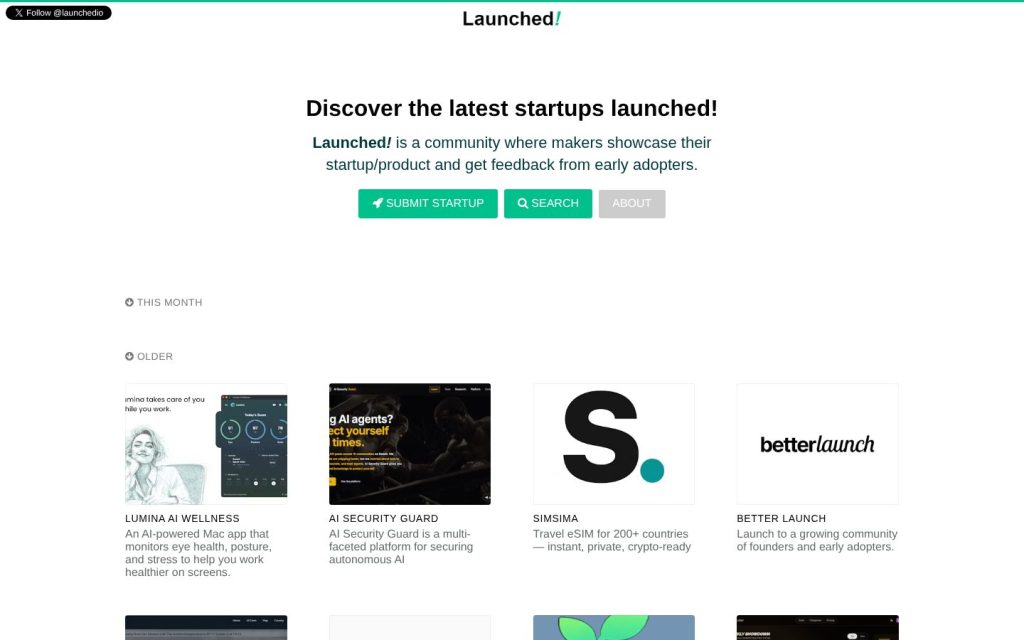 The launched.io website