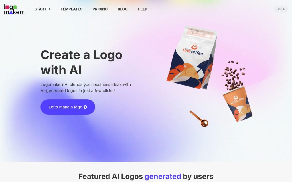 The logomakerr.ai website