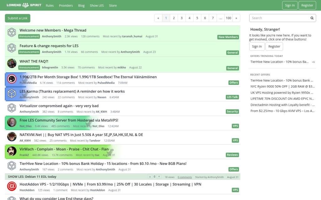 The lowendspirit.com website