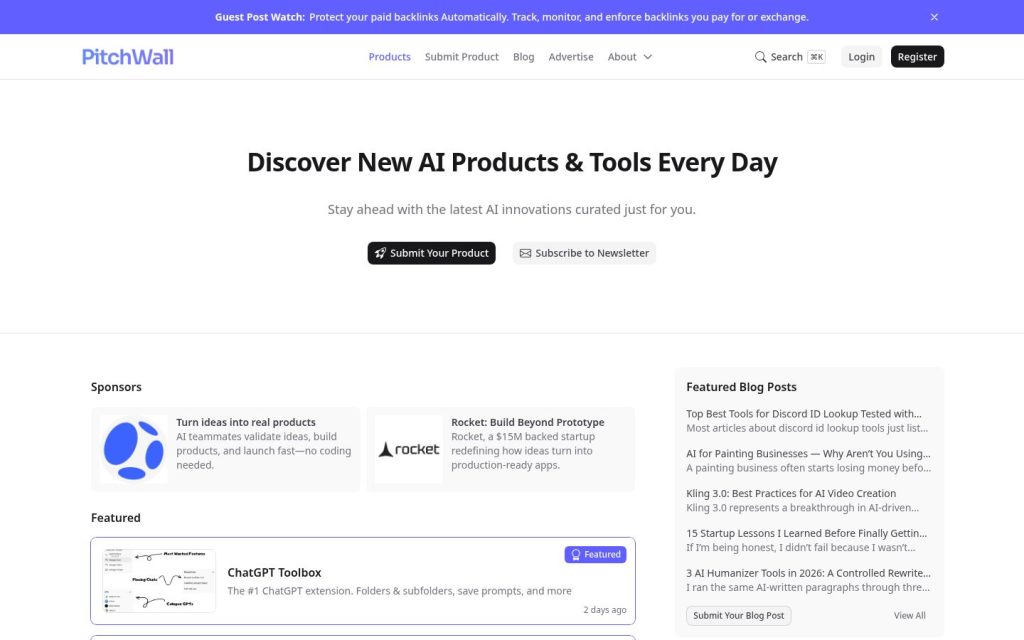 The pitchwall.co website