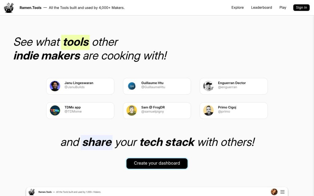 The ramen.tools website