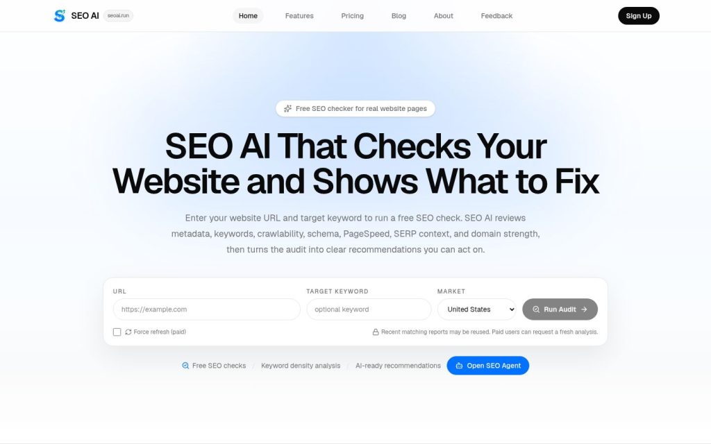 The seoai.run website