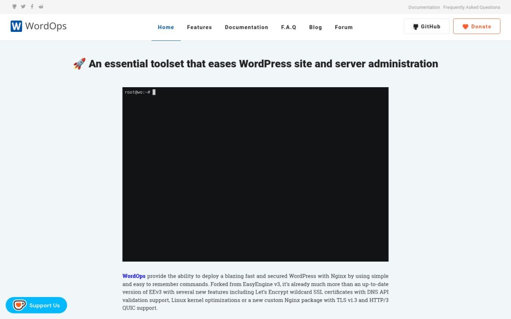 The wordops.net website