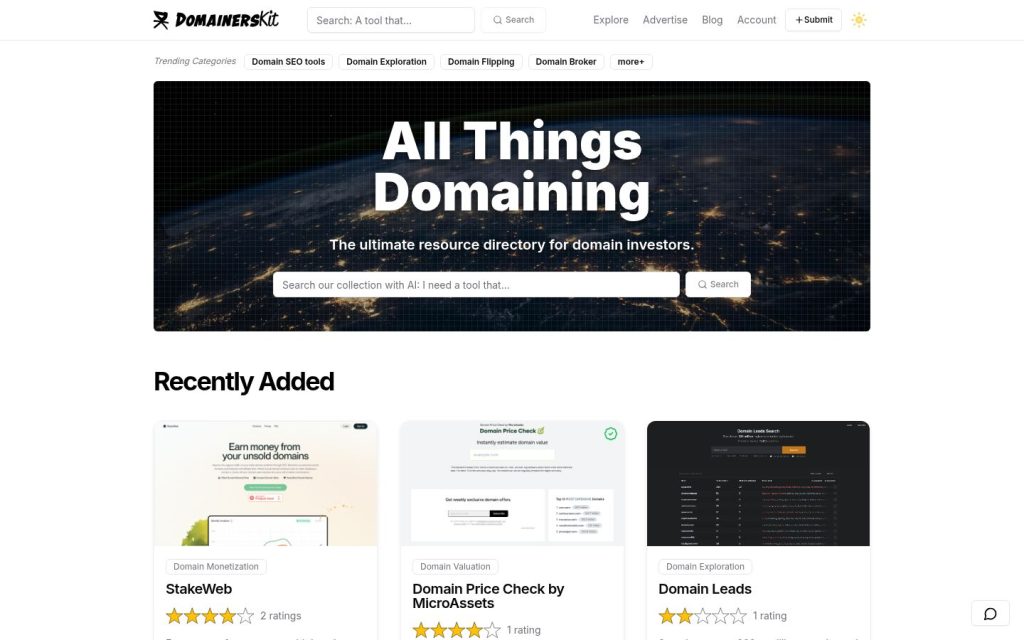 The domainerskit.com website