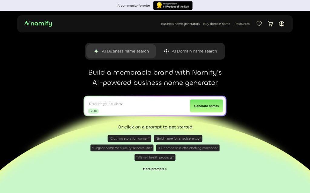 The namify.tech website