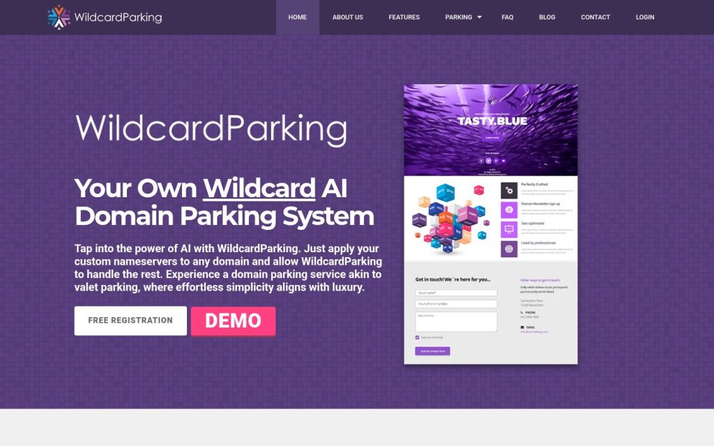 The wildcardparking.com website
