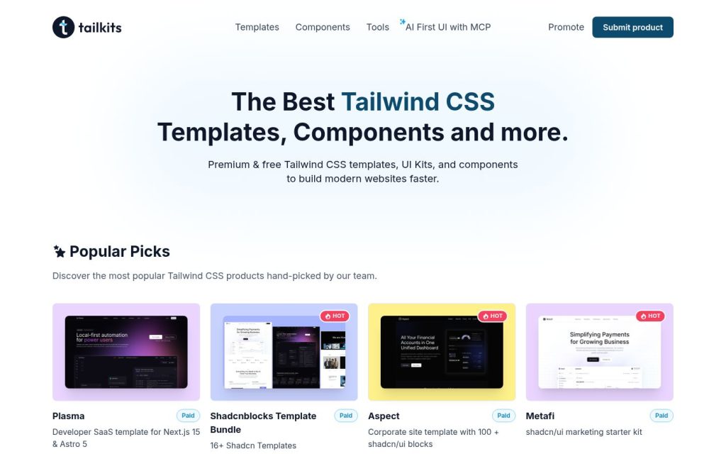 The tailkits.com website