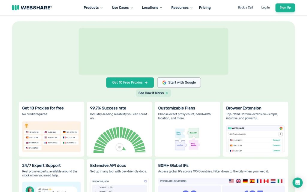 The webshare.io website