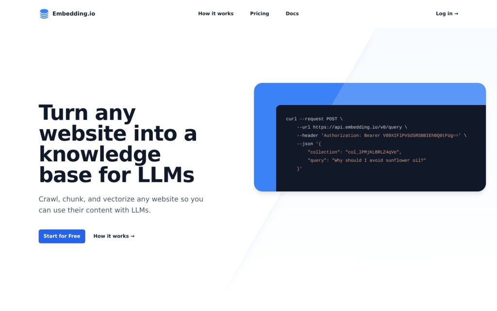 The embedding.io website