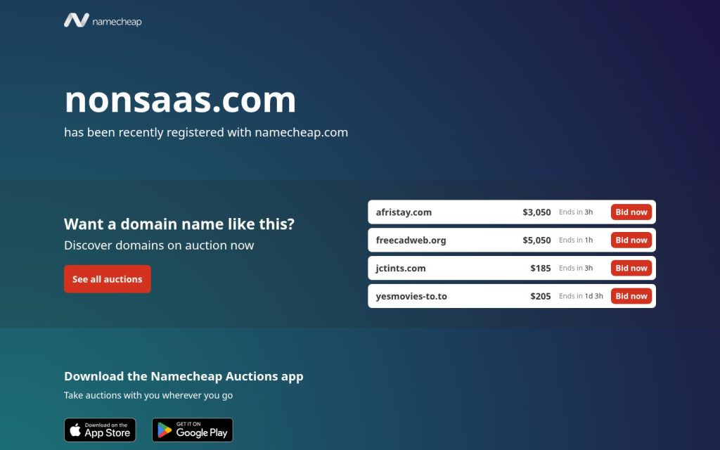 The nonsaas.com website