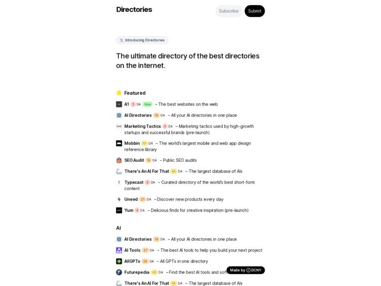 Directories.so Homepage