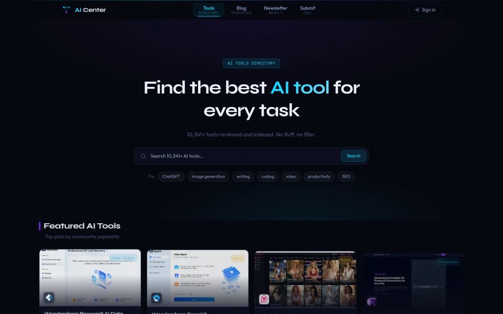 The aicenter.ai website