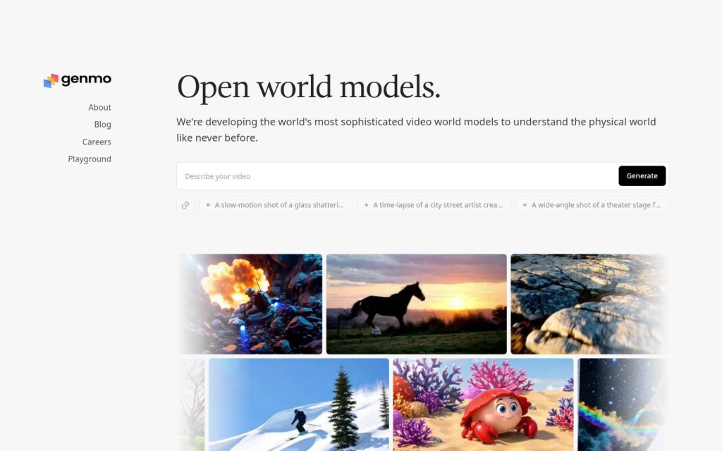 The genmo.ai website