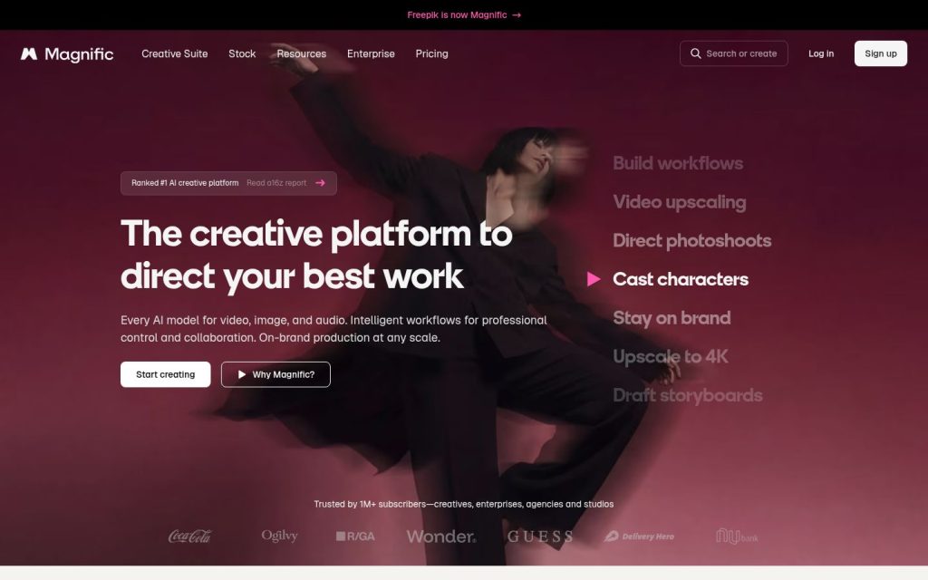The magnific.ai website
