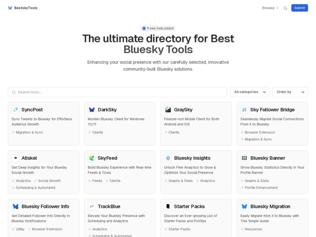 The bestsky.tools website