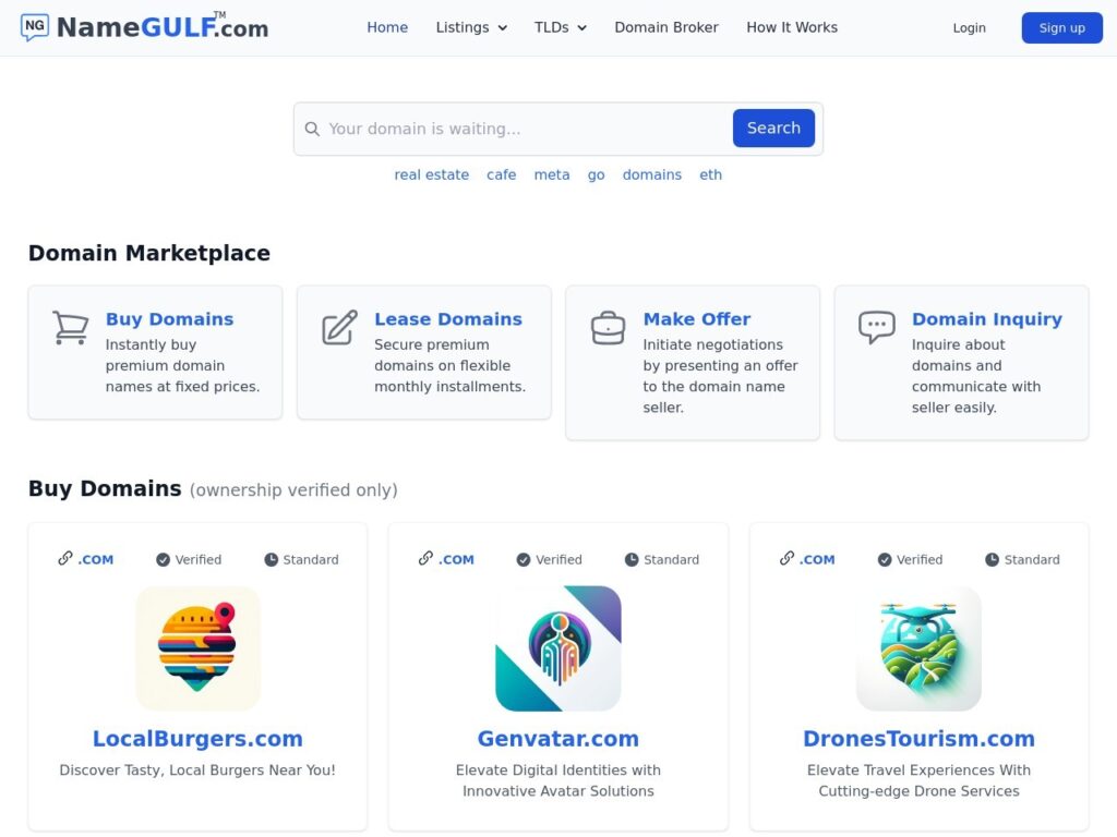 The namegulf.com website