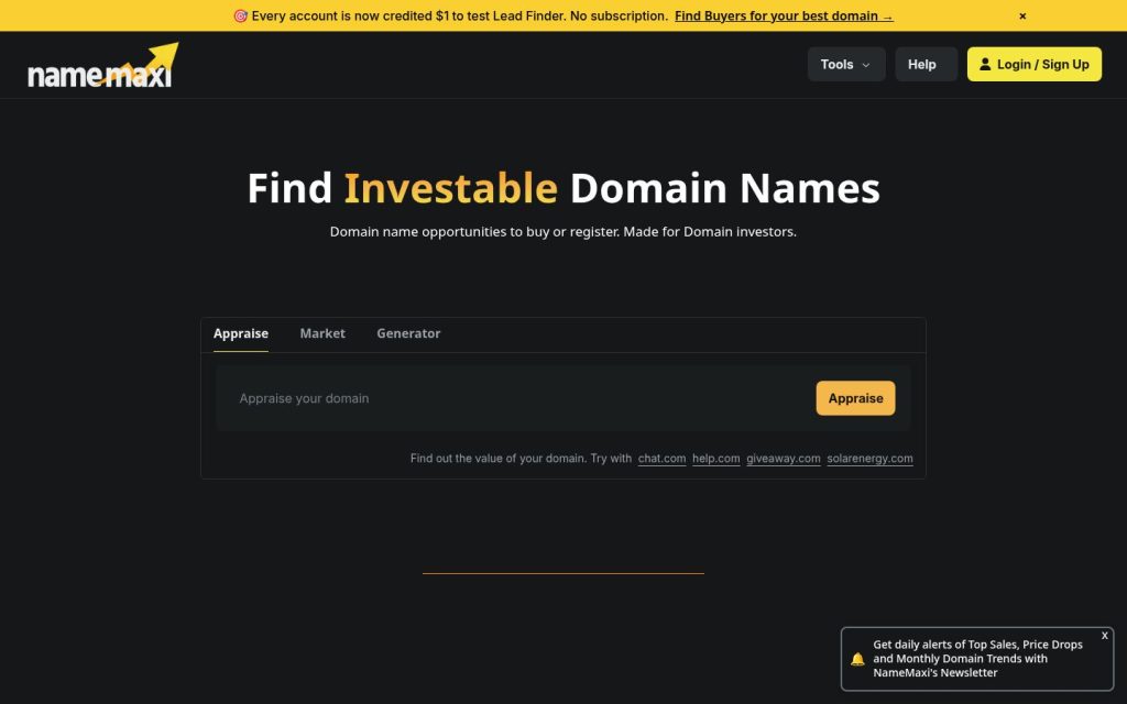 The namemaxi.com website