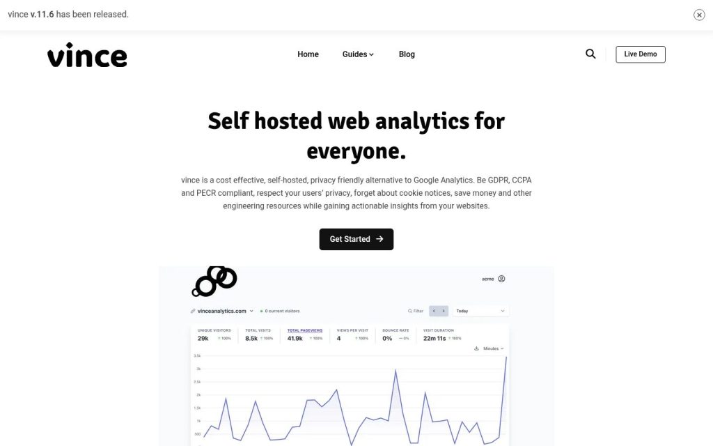 The vinceanalytics.com website