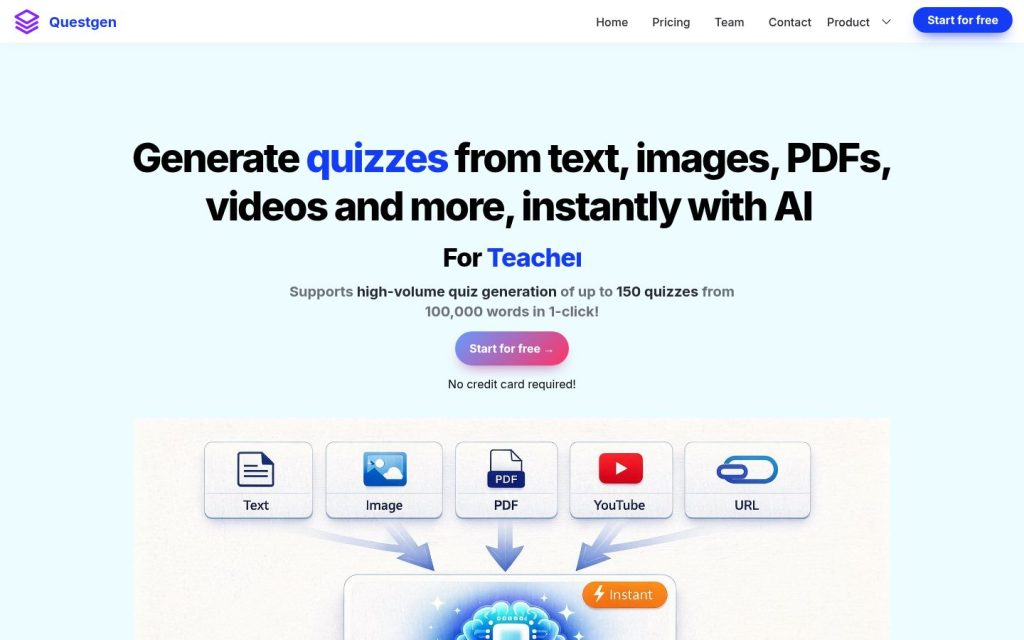 The questgen.ai website