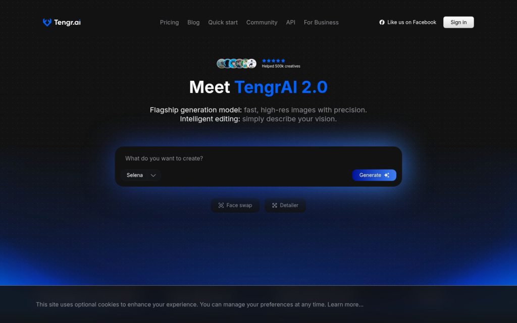The tengr.ai website