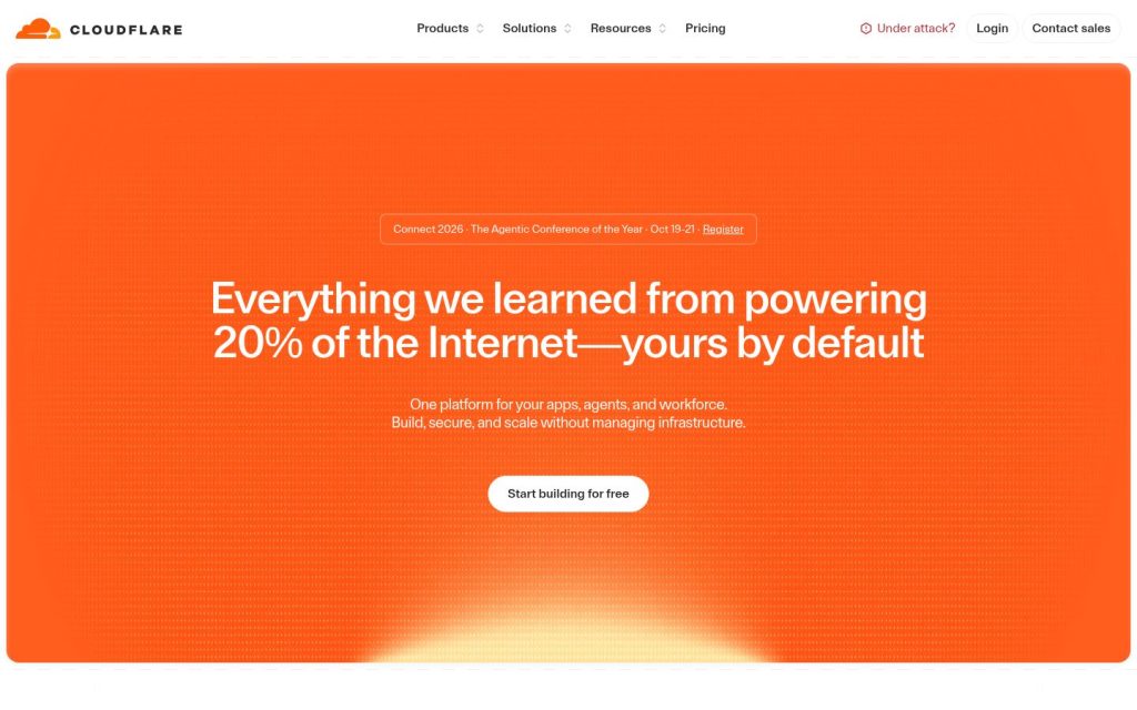 The cloudflare.com website