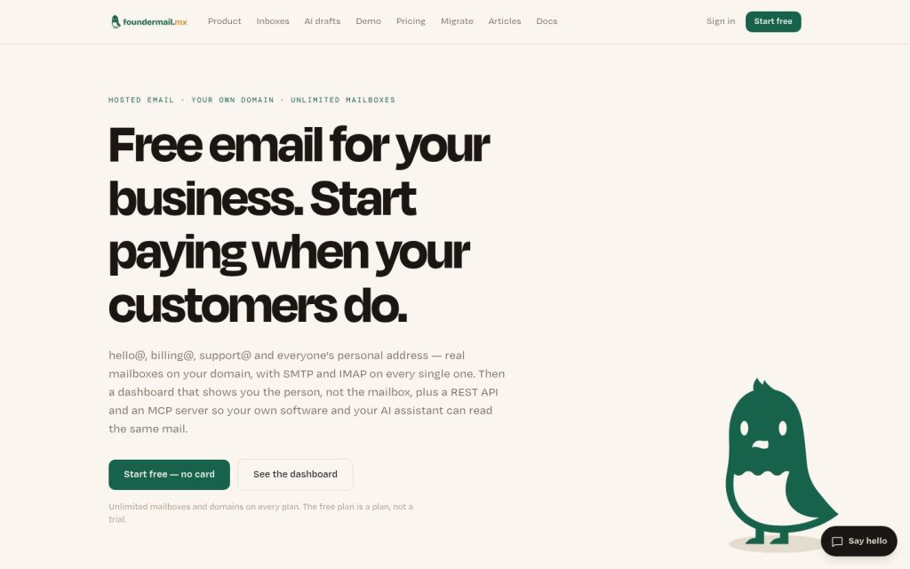 The foundermail.mx website