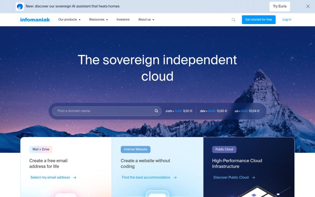 The infomaniak.com website
