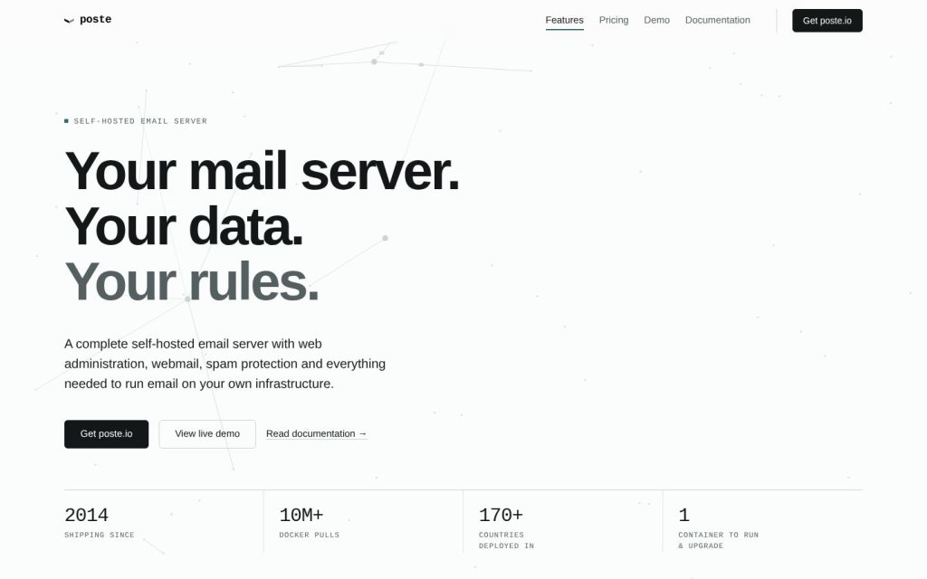 The poste.io website