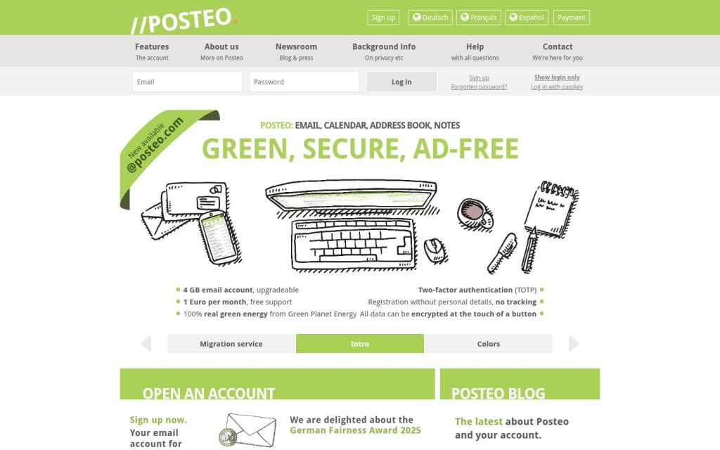 The posteo.de website