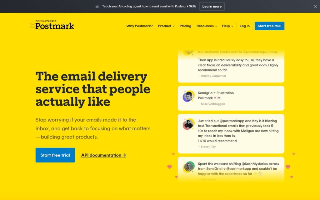 The postmarkapp.com website