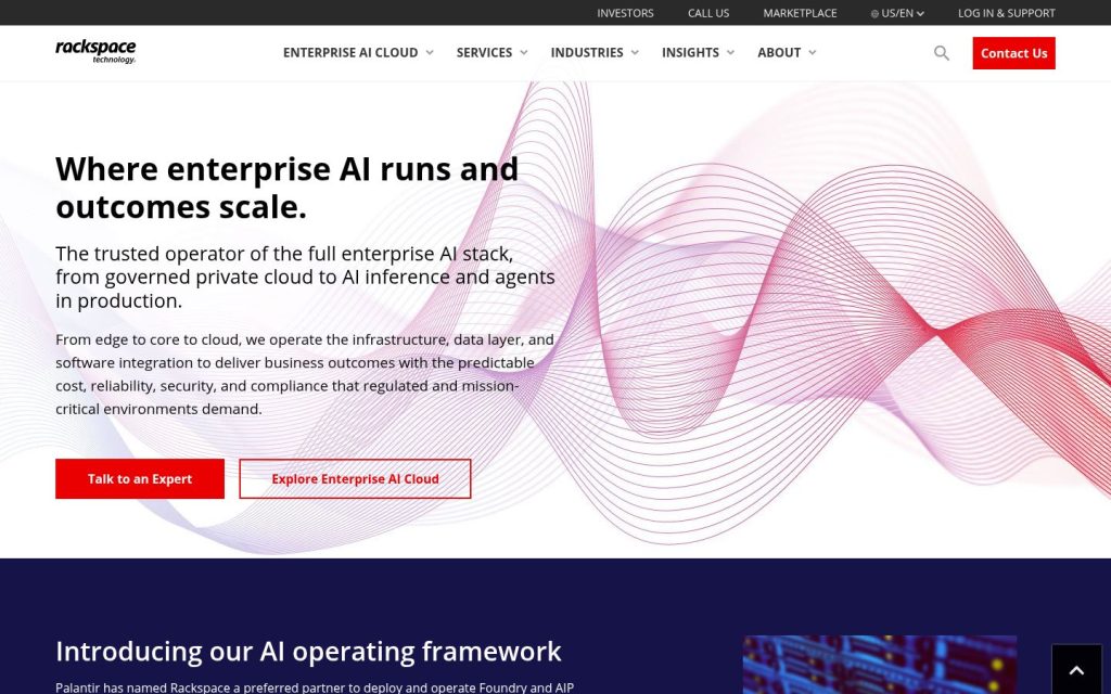 The rackspace.com website