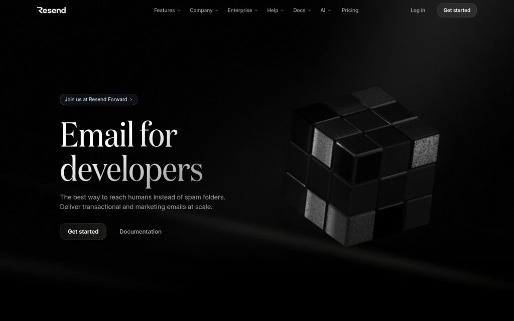 The resend.com website