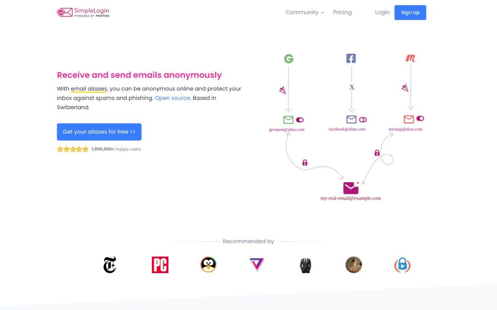 The simplelogin.io website
