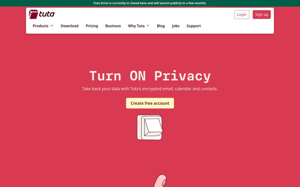 The tuta.com website